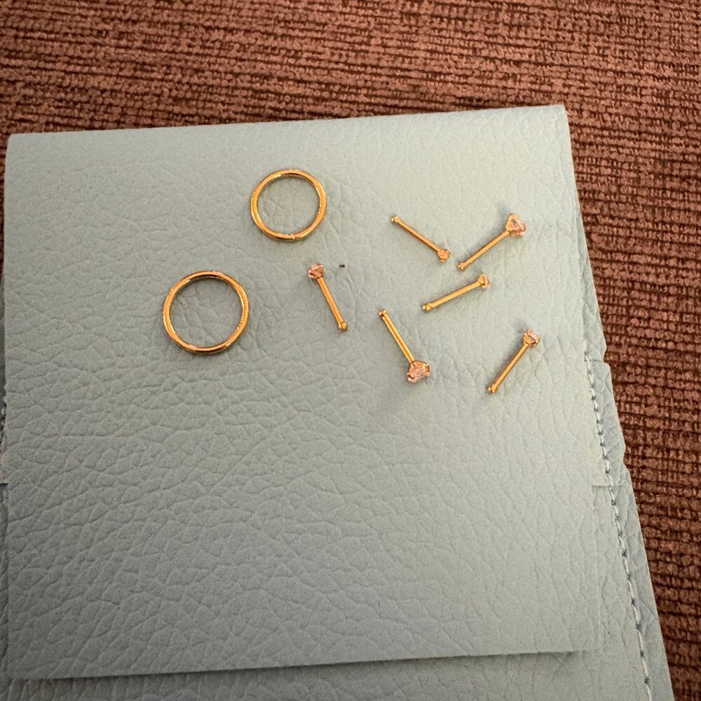 NEW DAILI Gold Tone Nose Piercing Hardware 8PCS
